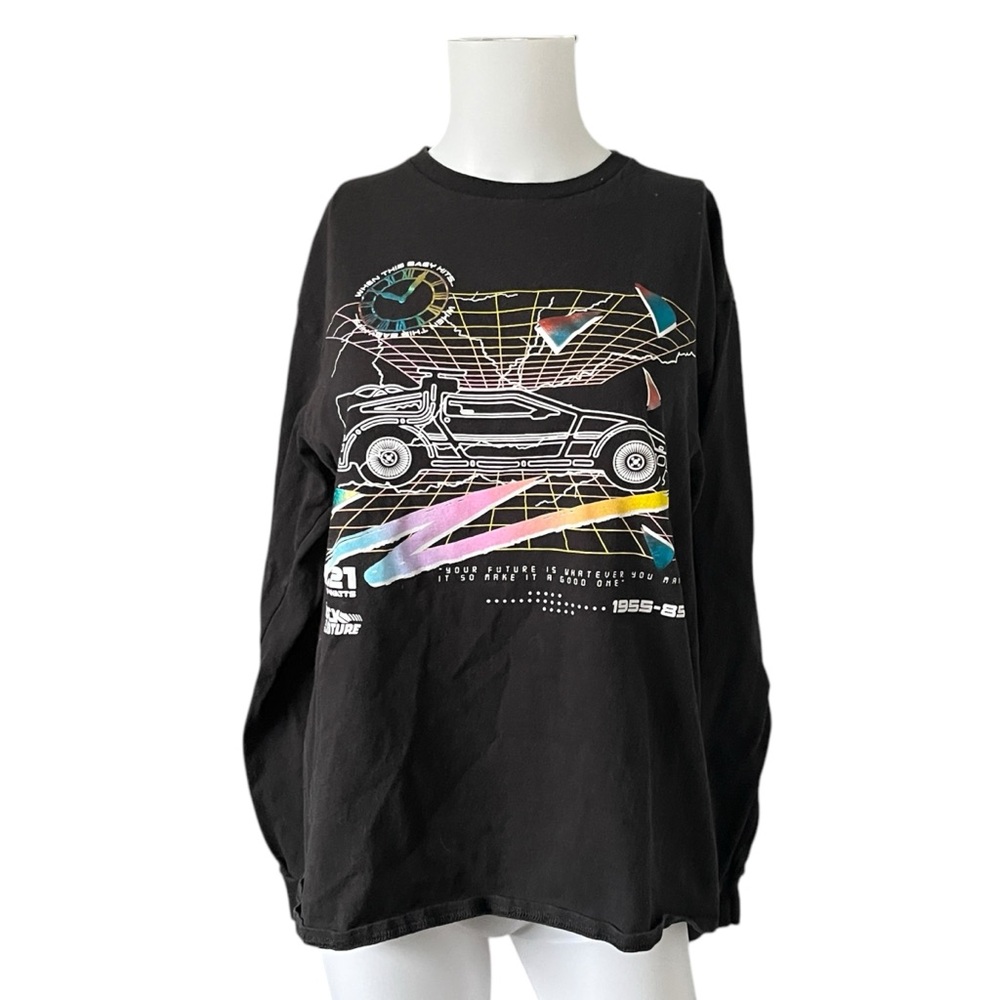 Back to the Future Long Sleeve Graphic T-shirt Casual Cotton Size Large